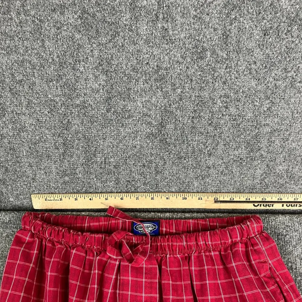 Concepts Sport Pajama Pants Mens‎ Size L Red Plaid Lounge Sleepwear Drawstring